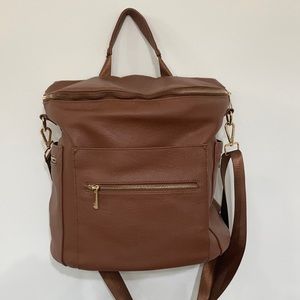 Brown nylon diaper bag